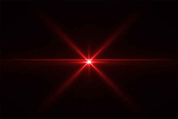 Abstract laser star red